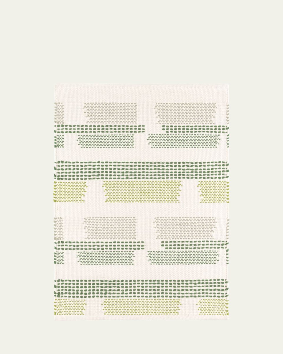 x Kit Kemp Tread Lightly Green Handwoven Rug, 8' x 10'